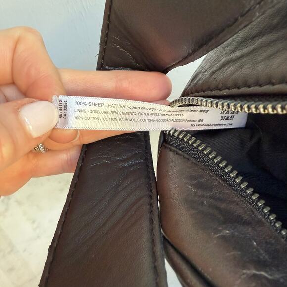 Free People Sheepskin Leather Buckle Strap Mini Bag Grunge Y2K Style - Picture 13 of 16